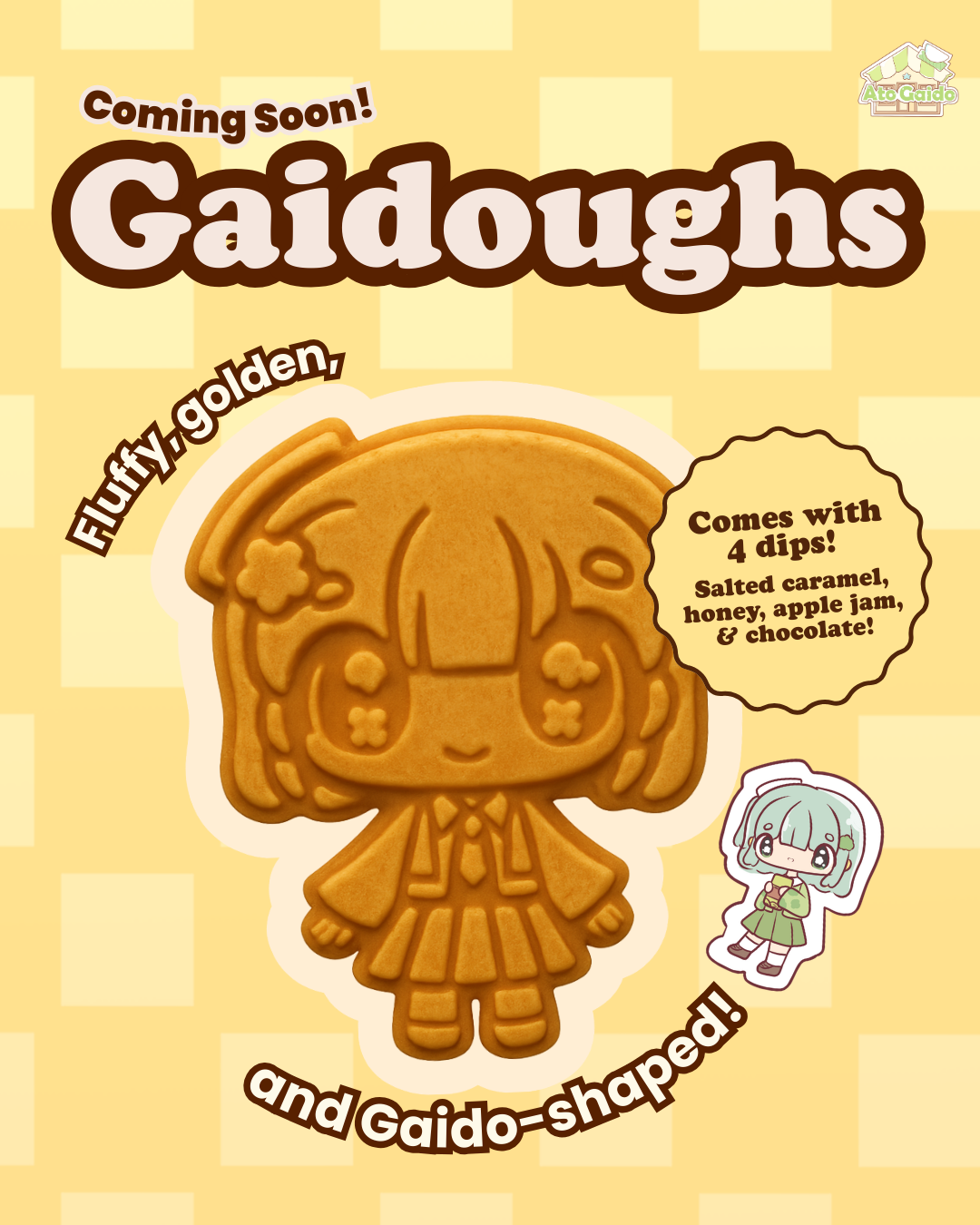 Promotional poster for Gaido-shaped waffle cakes